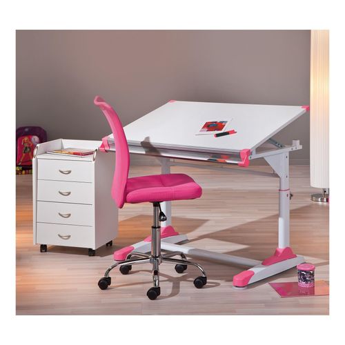 4010340831529 - Altri - Bürostuhl mit höhenverstellbaren Rädern aus fuchsiafarbenem Kunstleder und Polyester 4010340831529 - Altri - Bürostuhl mit höhenverstellbaren Rädern aus fuchsiafarbenem Kunstleder und Polyester
