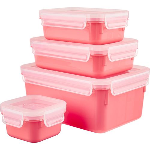 4009049537962 - Clip&Close Colour Edition Frischhaltedosen Set 4-teilig Spülmaschinengeeignete Vorratsdosen für den Transport von flüssigen Speisen 1 Set = 4 Frischhaltedosen Farbe Koralle 4009049537962 - Clip&Close Colour Edition Frischhaltedosen Set 4-teilig Spülmaschinengeeignete Vorratsdosen für den Transport von flüssigen Speisen 1 Set = 4 Frischhaltedosen Farbe Koralle