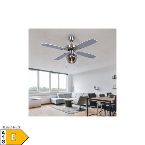 4069033001909 - LED Deckenventilator Retro-Look Silber Zugschalter D 105 cm 4069033001909 - LED Deckenventilator Retro-Look Silber Zugschalter D 105 cm