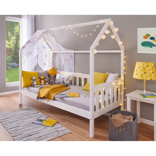 4010340411806 - Kinderbett Funky Hausbett 90 x 200 cm Kiefer Massivholz Weiss 4010340411806 - Kinderbett Funky Hausbett 90 x 200 cm Kiefer Massivholz Weiss