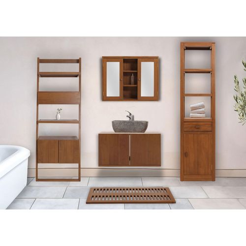 4057651704463 - Teak-Badezimmer-Set MCW-M86 Waschtisch Regal Leiterregal Wandspiegel Badematte hochwertiges B-Grade-Teak 4057651704463 - Teak-Badezimmer-Set MCW-M86 Waschtisch Regal Leiterregal Wandspiegel Badematte hochwertiges B-Grade-Teak