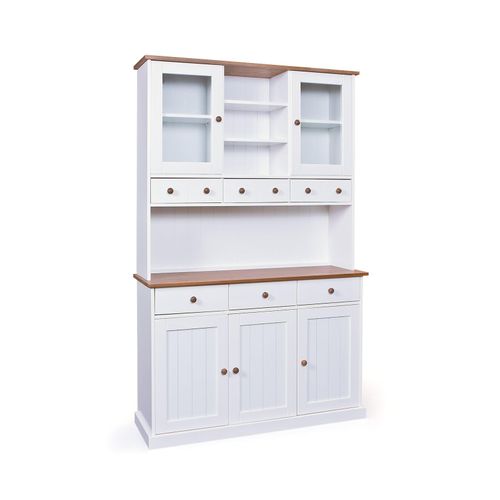 4010340214681 - FSC Buffet Bufferschrank Westerland - Kiefer Massivholz - 5 Türen 6 Schubladen - Weiss Sepia lackiert 4010340214681 - FSC Buffet Bufferschrank Westerland - Kiefer Massivholz - 5 Türen 6 Schubladen - Weiss Sepia lackiert