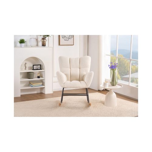 4058166311207 - HOME DELUXE Schaukelstuhl inkl Hocker NARA Boucle Weiß 4058166311207 - HOME DELUXE Schaukelstuhl inkl Hocker NARA Boucle Weiß