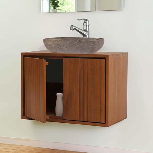 4057651704036 - Teak-Waschbeckenunterschrank MCW-M91 Waschtisch Schrank hochwertiges B-Grade-Teak (Kernholz 20-30 Jahre) 50x70x40cm 4057651704036 - Teak-Waschbeckenunterschrank MCW-M91 Waschtisch Schrank hochwertiges B-Grade-Teak (Kernholz 20-30 Jahre) 50x70x40cm