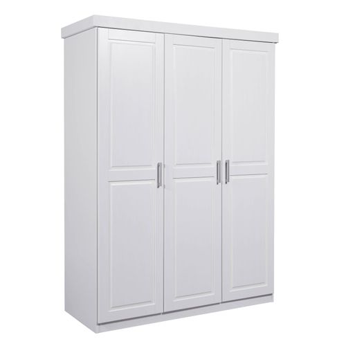 4010340291156 - Kleiderschrank Hakon 3 Türen aus Kiefer Massivholz - versch Ausführungen - Weiss 4010340291156 - Kleiderschrank Hakon 3 Türen aus Kiefer Massivholz - versch Ausführungen - Weiss