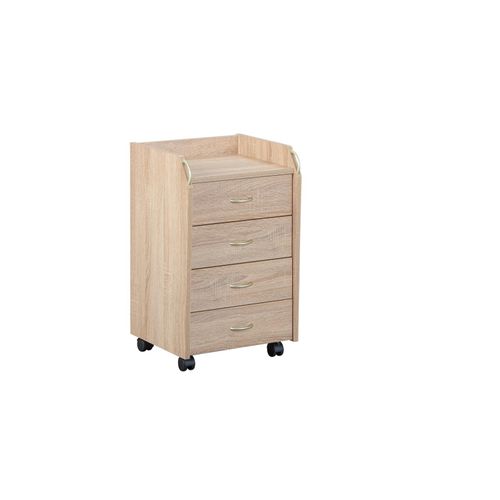 4010340193108 - Rollcontainer Pronti 4 Schubladen - versch Farben - Sonoma Eiche