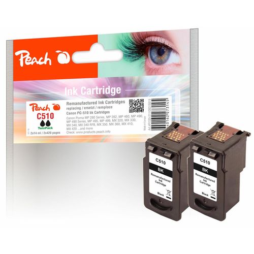 7640162273145 - C510 BK 2 Druckköpfe 2*bk ersetzt Canon PG-510BK*2 2970B001 für zB Canon Pixma MP 230 Canon Pixma MP 282 Canon Pixma IP 2700 (wiederaufbereitet) 7640162273145 - C510 BK 2 Druckköpfe 2*bk ersetzt Canon PG-510BK*2 2970B001 für zB Canon Pixma MP 230 Canon Pixma MP 282 Canon Pixma IP 2700 (wiederaufbereitet)