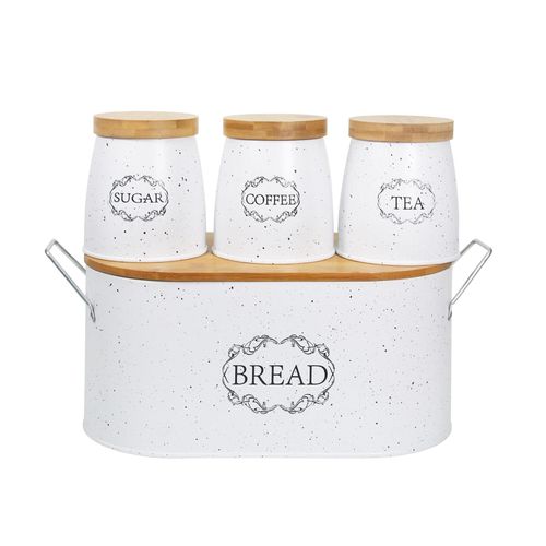 4255701928986 - neuetischkultur Brot- Kaffee- Tee- und Zuckervorratsdose 4-teiliges Set