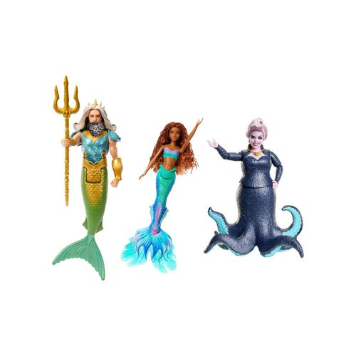 0194735137794 - HND28 - Disney The Little Mermaid - Arielle die Meerjungfrau König Triton mit Ariel und Ursula Spielfiguren ca 30 cm