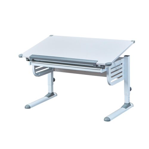 4010340986953 - ergonomischer Schülerschreibtisch Skalare in Weiss und Grau mit 1 Schublade 4010340986953 - ergonomischer Schülerschreibtisch Skalare in Weiss und Grau mit 1 Schublade