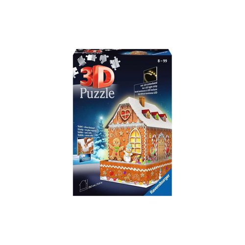 4005556112371 - Ravensburger 3D Puzzle 11237 - Lebkuchenhaus bei Nacht - 216 Teile - Weihnachtsdeko für Erwachsene und Kinder ab 8 Jahren - leuchtet im Dunkeln 4005556112371 - Ravensburger 3D Puzzle 11237 - Lebkuchenhaus bei Nacht - 216 Teile - Weihnachtsdeko für Erwachsene und Kinder ab 8 Jahren - leuchtet im Dunkeln