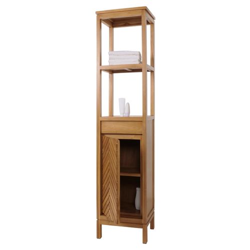 4057651820644 - Teak-Hochschrank MCW-M74 Badschrank 1 Tür 4 Fächer hochwertiges B-Grade-Teak (Kernholz 20-30 Jahre) 181x40x35cm 4057651820644 - Teak-Hochschrank MCW-M74 Badschrank 1 Tür 4 Fächer hochwertiges B-Grade-Teak (Kernholz 20-30 Jahre) 181x40x35cm