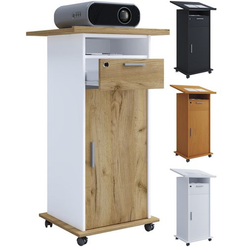 4051814375743 - Media-Board Holz Standschreibtisch ideal für Beamer oder Projektor mit Rollen und Tür Maße H 108 x B 60 x T 50 cm Pultfläche neigbar Schublade abschließbar - Neta Gr 60 schwarz B60cm H108cm T50cm Sideboards 4051814375743 - Media-Board Holz Standschreibtisch ideal für Beamer oder Projektor mit Rollen und Tür Maße H 108 x B 60 x T 50 cm Pultfläche neigbar Schublade abschließbar - Neta Gr 60 schwarz B60cm H108cm T50cm Sideboards