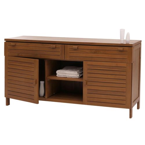 4057651841755 - Teak-Waschbeckenunterschrank MCW-M87 Waschtisch Schrank hochwertiges B-Grade-Teak (Kernholz 20-30 Jahre) 80x150x40cm 4057651841755 - Teak-Waschbeckenunterschrank MCW-M87 Waschtisch Schrank hochwertiges B-Grade-Teak (Kernholz 20-30 Jahre) 80x150x40cm