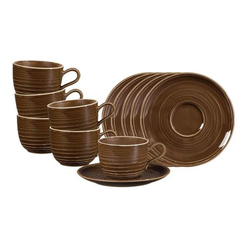 4262487295898 - Kaffeetassen mit Untertassen Terra 260 ml 6er Set 4262487295898 - Kaffeetassen mit Untertassen Terra 260 ml 6er Set