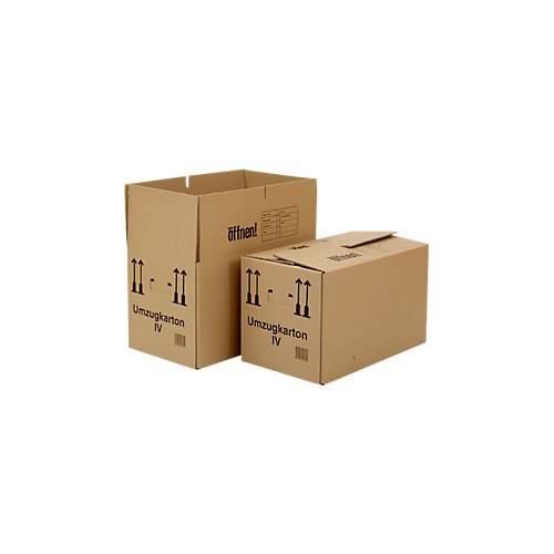 4055453004392 - Umzugskarton 2-wellig bis 40 kg Beschriftungsfeld BC-Wellpappe verstärkte Handgriffe Schmetterlingsboden L 550 x B 350 x H 330 mm braun