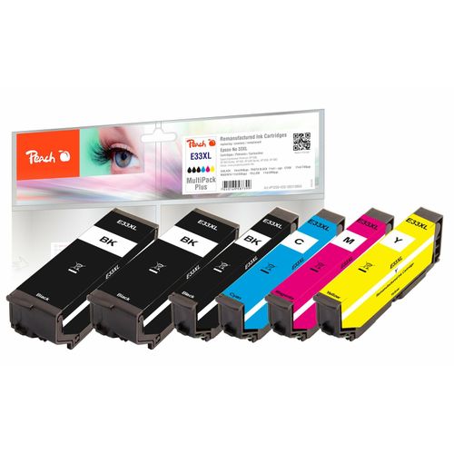 7640169587399 - E33 6 Druckerpatronen XL (2*bk bkph c m y) ersetzt Epson T3357 No 33XL C13T33574010 für zB Epson Expression Premium XP -530 (wiederaufbereitet) 7640169587399 - E33 6 Druckerpatronen XL (2*bk bkph c m y) ersetzt Epson T3357 No 33XL C13T33574010 für zB Epson Expression Premium XP -530 (wiederaufbereitet)
