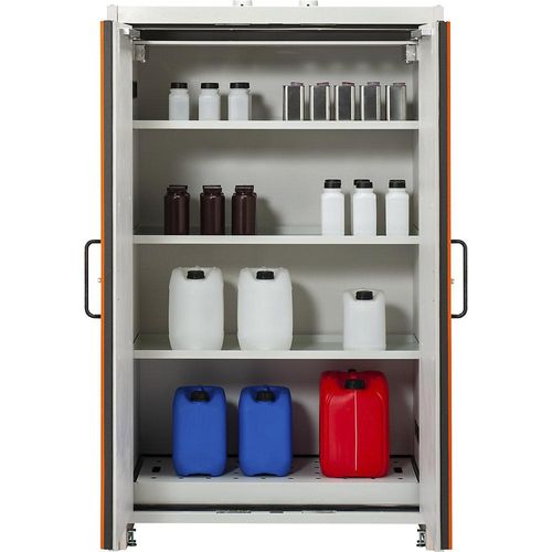4052886457856 - Cemo Sicherheitsschrank Typ 90 PROline 12 20 selbstschließende Türen B 1200 x T 600 x H 1950 mm 33 Liter grau orange 4052886457856 - Cemo Sicherheitsschrank Typ 90 PROline 12 20 selbstschließende Türen B 1200 x T 600 x H 1950 mm 33 Liter grau orange