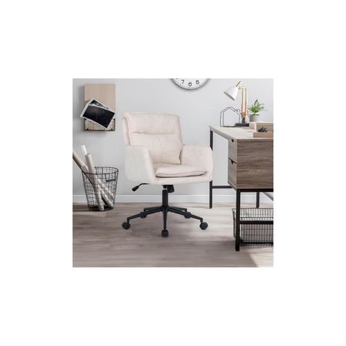 4058166301857 - Bürostuhl aus Webstoff cora - Beige Farbe Beige Bürostuhl Stoff Home Office - Home Deluxe