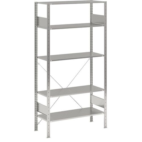 4061753012197 - eurokraft pro Steckregal einreihig Fachboden-BxT 1000 x 400 mm verzinkt Höhe 2000 mm Grundregal