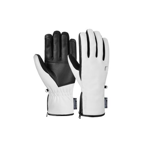 4060485447185 - Skihandschuhe REUSCH TIFFANY R-TEX XT Damen Gr 65 schwarz-weiß (weiß schwarz) 88% Polyamid 8% Ziegenleder 4% Elasthan mehrfarbig Feminin Handschuhe mit innovativer Insert-Membran