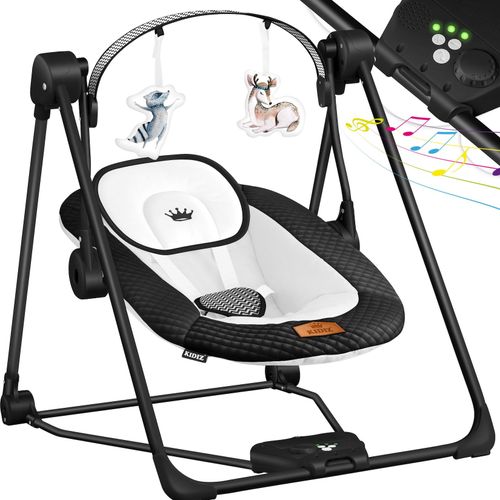 4255598324779 - KIDIZ® Babywippe Babyschaukel mit 5 Geschwindigkeitseinstellungen zusammenklappbarer Baby Wippe Schaukel Babyhochstuhl mit Spielbogen Spielzeugen 5 beruhigende Naturgeräusche neugeborene 4255598324779 - KIDIZ® Babywippe Babyschaukel mit 5 Geschwindigkeitseinstellungen zusammenklappbarer Baby Wippe Schaukel Babyhochstuhl mit Spielbogen Spielzeugen 5 beruhigende Naturgeräusche neugeborene