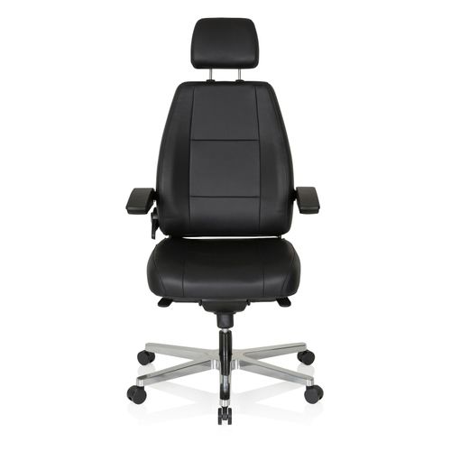 4251084668150 - XXL Drehstuhl 24 HOURS Leder mit abklappbaren Armlehnen hjh OFFICE 4251084668150 - XXL Drehstuhl 24 HOURS Leder mit abklappbaren Armlehnen hjh OFFICE