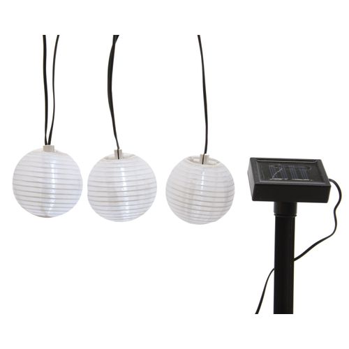 8711277622292 - LED-Solar-Lampionkette Weiß 450 cm - 10 Lampions Ø 75 cm