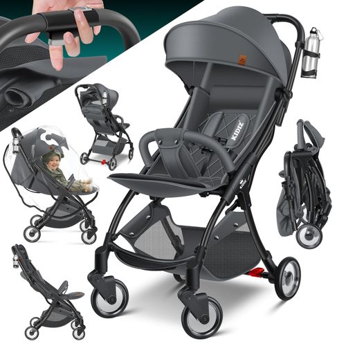 4255598333252 - KIDIZ® Kinderwagen Premium Kinderbuggy klappbar Liegebuggy Sportwagen Faltbar 360°Räder 5-Punkt Gurt Inkl Getränkehalter & Regenabdeckung verstellbare Rückenlehne & Sonnenverdeck 4255598333252 - KIDIZ® Kinderwagen Premium Kinderbuggy klappbar Liegebuggy Sportwagen Faltbar 360°Räder 5-Punkt Gurt Inkl Getränkehalter & Regenabdeckung verstellbare Rückenlehne & Sonnenverdeck