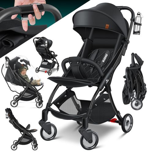 4255598333207 - KIDIZ® Kinderwagen Premium Kinderbuggy klappbar Liegebuggy Sportwagen Faltbar 360°Räder 5-Punkt Gurt Inkl Getränkehalter & Regenabdeckung verstellbare Rückenlehne & Sonnenverdeck 4255598333207 - KIDIZ® Kinderwagen Premium Kinderbuggy klappbar Liegebuggy Sportwagen Faltbar 360°Räder 5-Punkt Gurt Inkl Getränkehalter & Regenabdeckung verstellbare Rückenlehne & Sonnenverdeck