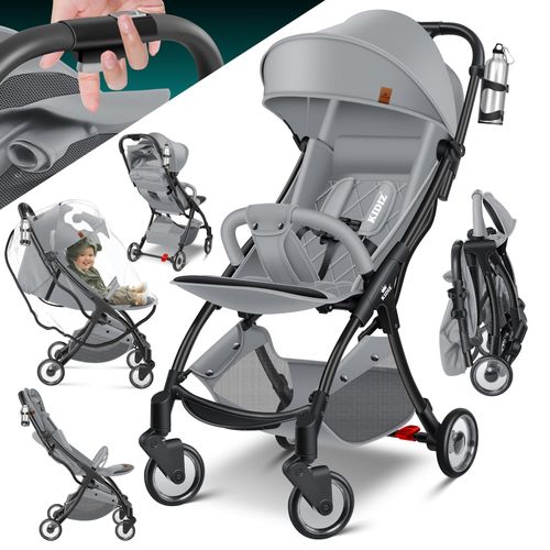 4255598333221 - KIDIZ® Kinderwagen Premium Kinderbuggy klappbar Liegebuggy Sportwagen Faltbar 360°Räder 5-Punkt Gurt Inkl Getränkehalter & Regenabdeckung verstellbare Rückenlehne & Sonnenverdeck 4255598333221 - KIDIZ® Kinderwagen Premium Kinderbuggy klappbar Liegebuggy Sportwagen Faltbar 360°Räder 5-Punkt Gurt Inkl Getränkehalter & Regenabdeckung verstellbare Rückenlehne & Sonnenverdeck