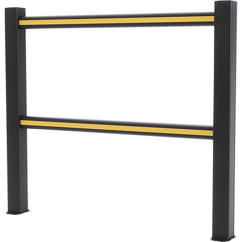 5407011840307 - Boplan Schutzgeländer Flex Impact® HD Light schwarze Pfosten - schwarz gelb gestreift Breite 1250 mm 5407011840307 - Boplan Schutzgeländer Flex Impact® HD Light schwarze Pfosten - schwarz gelb gestreift Breite 1250 mm