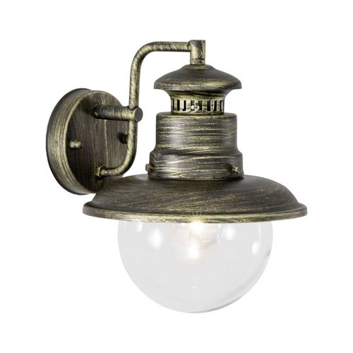 4004353110191 - BRILLIANT Lampe Artu Außenwandleuchte hängend schwarz gold 1x A60 E27 60W geeignet für Normallampen (nicht enthalten) IP-Schutzart 44 - spritzwassergeschützt