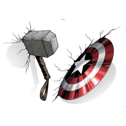 4036834178536 - KOMAR Wandtattoo Avengers Hammer & Shield Wandtattoos 100x70 cm (Breite x Höhe) selbstklebendes Wandtattoo Gr B H 100 cm x 70 cm Kinder-Comic bunt Wandtattoos Wandsticker 4036834178536 - KOMAR Wandtattoo Avengers Hammer & Shield Wandtattoos 100x70 cm (Breite x Höhe) selbstklebendes Wandtattoo Gr B H 100 cm x 70 cm Kinder-Comic bunt Wandtattoos Wandsticker