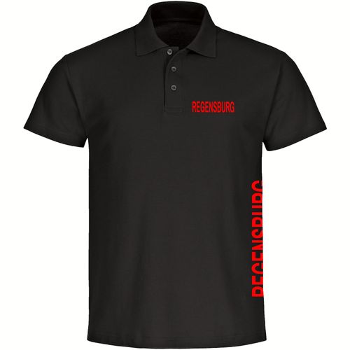 4068859573133 - multifanshop Poloshirt - Regensburg - Brust & Seite - Druck rot - Polo