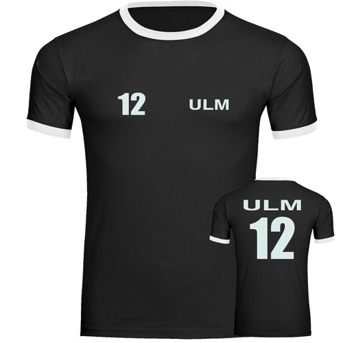 4068859587673 - multifanshop Kontrast T-Shirt - Ulm - Trikot Nummer 12 - Druck weiß - Männer 4068859587673 - multifanshop Kontrast T-Shirt - Ulm - Trikot Nummer 12 - Druck weiß - Männer