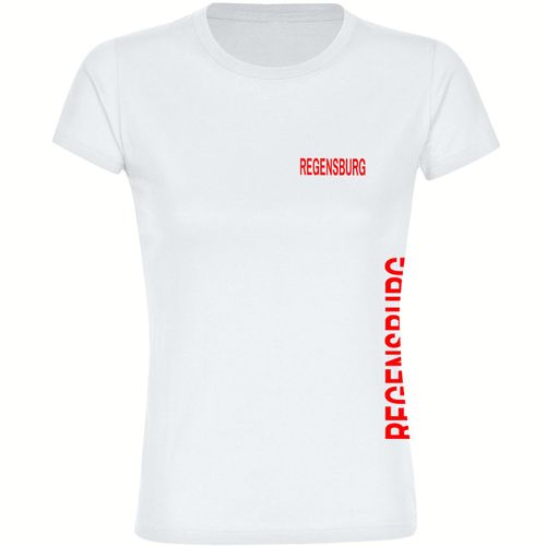 4068859572839 - multifanshop Damen T-Shirt - Regensburg - Brust & Seite - Druck rot - Frauen 4068859572839 - multifanshop Damen T-Shirt - Regensburg - Brust & Seite - Druck rot - Frauen