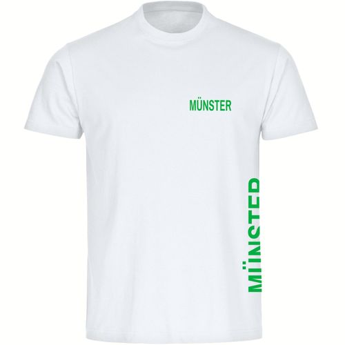 4068859572419 - multifanshop Herren T-Shirt - Münster - Brust & Seite - Druck grün - Männer