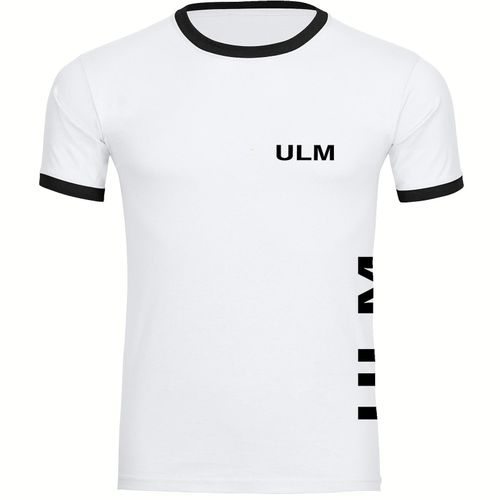 4068859587581 - multifanshop Kontrast T-Shirt - Ulm - Brust & Seite - Druck schwarz - Männer