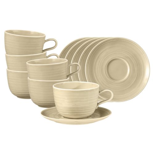 4262487295935 - Milchkaffeetassen mit Untertassen Terra 400 ml 6er Set