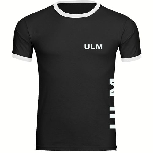 4068859587550 - multifanshop Kontrast T-Shirt - Ulm - Brust & Seite - Druck weiß - Männer