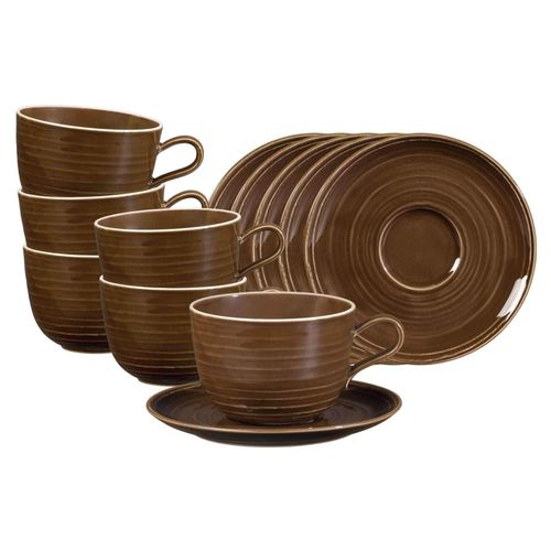 4262487295966 - Milchkaffeetassen mit Untertassen Terra 400 ml 6er Set