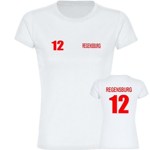 4068859573829 - multifanshop Damen T-Shirt - Regensburg - Trikot Nummer 12 - Druck rot - Frauen 4068859573829 - multifanshop Damen T-Shirt - Regensburg - Trikot Nummer 12 - Druck rot - Frauen