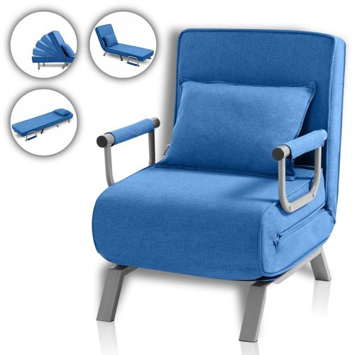 4260595753040 - Makika - Schlafsessel Schlafsofa Ted klappbar in Blau