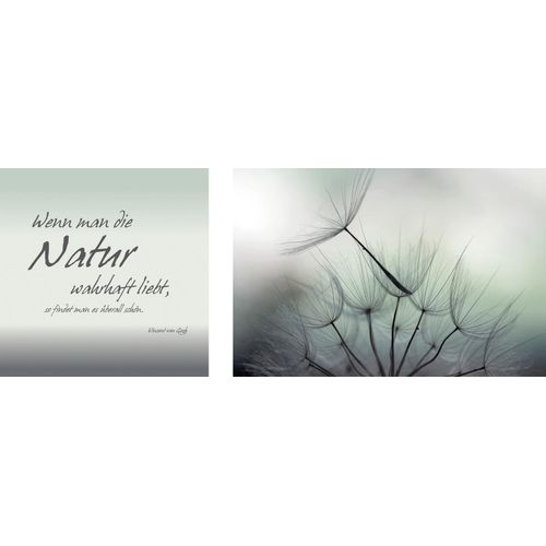 4049009599012 - Leinwandbild »Natur« Blumen-Blumenbilder-Kunst-Modern-Spa-Spa Bilder-Sprüche-Sprüche & Texte-Schriftzug-Schriftzüge (Set) Premium-Leinwandstoff Handarbeit aus Deutschland Zitat 2er Set