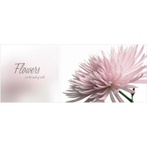 4049009100379 - Leinwandbild »Flowers« Blumen-Blumenbilder-Kunst-Modern-Spa-Spa Bilder-Sprüche-Sprüche & Texte-Schriftzug-Schriftzüge (Set) Premium-Leinwandstoff Handarbeit aus Deutschland Spruch 2er Set