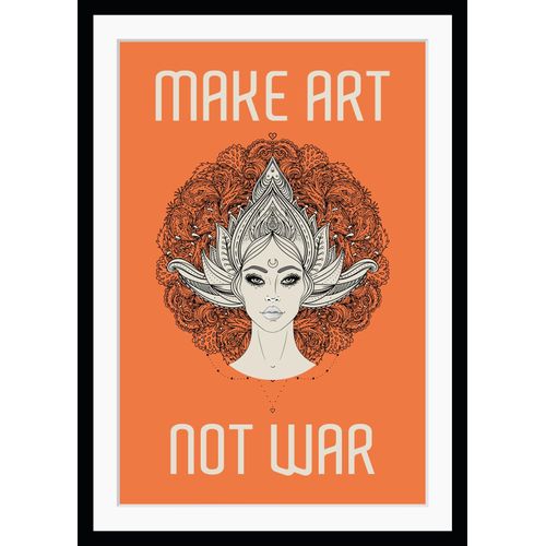 4049009891963 - Bild QUEENCE MAKE ART NOT WAR 20 Bilder Gr B H 50 cm x 70 cm Wandbild Sprüche & Te x te Hochformat orange Kunstdrucke Frau Spruch Abstrakt gerahmt 4049009891963 - Bild QUEENCE MAKE ART NOT WAR 20 Bilder Gr B H 50 cm x 70 cm Wandbild Sprüche & Te x te Hochformat orange Kunstdrucke Frau Spruch Abstrakt gerahmt