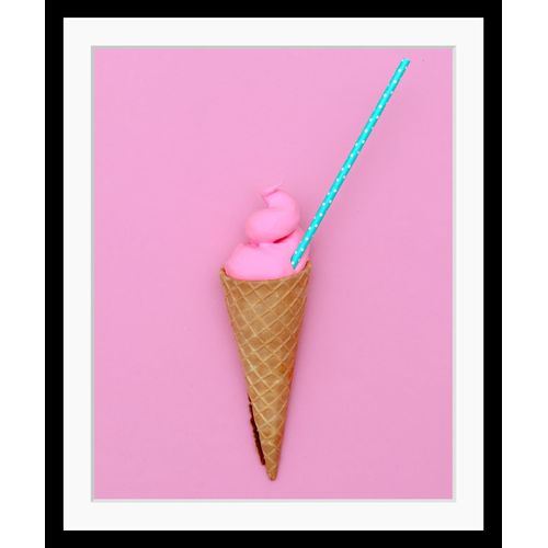 4049009894933 - Bild QUEENCE Vivien Bilder Gr B H 30 cm x 40 cm Wandbild Eis Hochformat bunt (braun blau rosa) Kunstdrucke gerahmt Eis