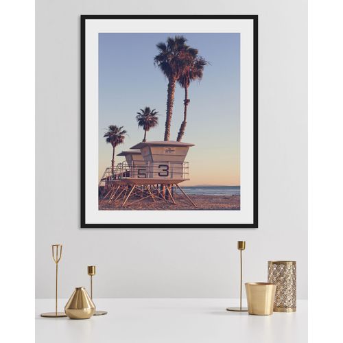 4049009842927 - Bild QUEENCE Denise Bilder Gr B H 40 cm x 50 cm Wandbild Strand Hochformat 1 St blau Bild Kunstdruck Bilder mit Rahmen