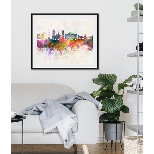 4049009842477 - Bild QUEENCE Skyline Color Splash Bilder Gr B H 50 cm x 40 cm Wandbild Städte Querformat 1 St bunt Bild Kunstdruck Bilder mit Rahmen